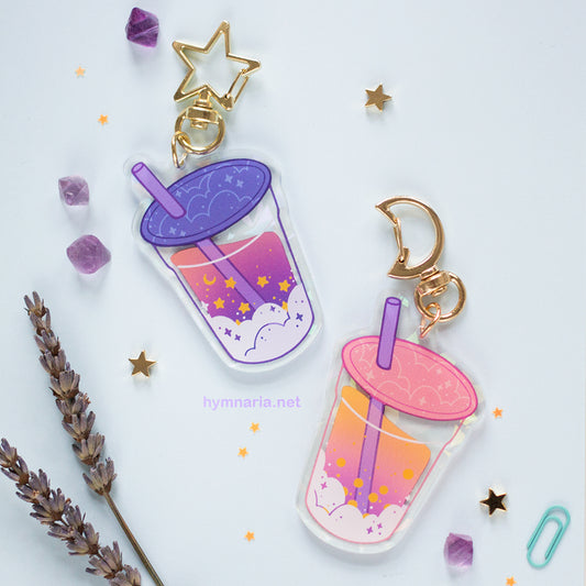 dusk & dawn bubble tea holographic charms