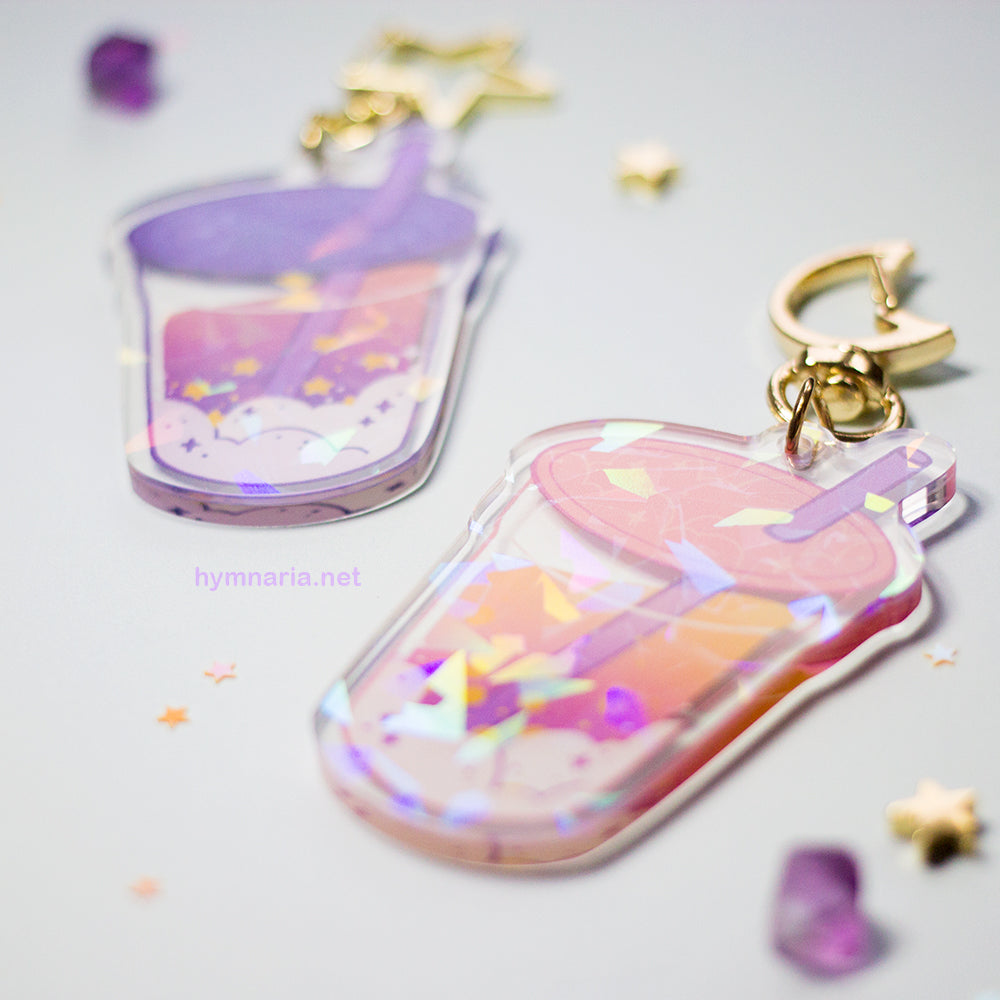 dusk & dawn bubble tea holographic charms