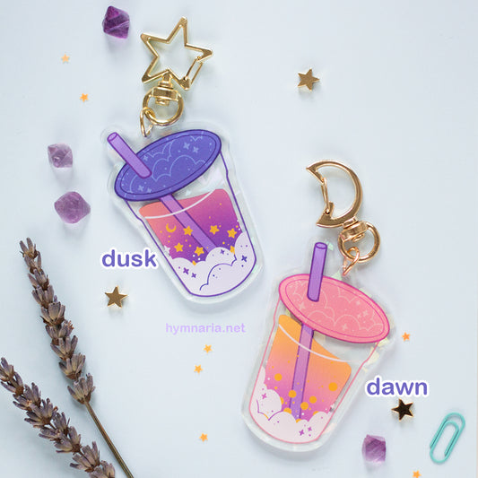 dusk & dawn bubble tea holographic charms