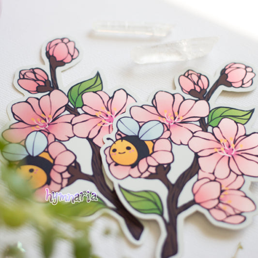 bees & cherry blossoms stickers (patreon leftover)