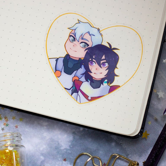 sheith clear heart sticker