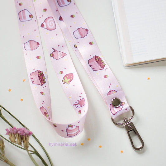 strawberries lanyard