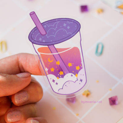 dusk & dawn clear bubble tea stickers