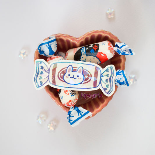 rabbit candy sticker (holo)