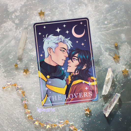 sheith lovers tarot sticker (holo)