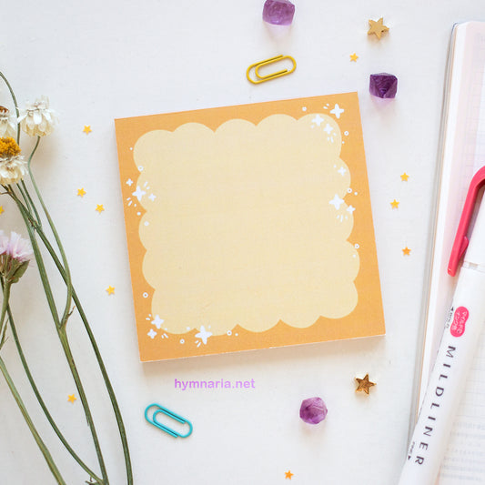 yellow sparkles notepad