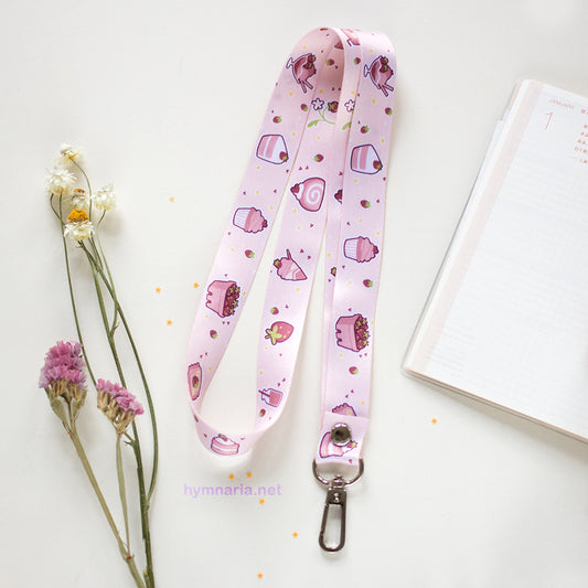 strawberries lanyard